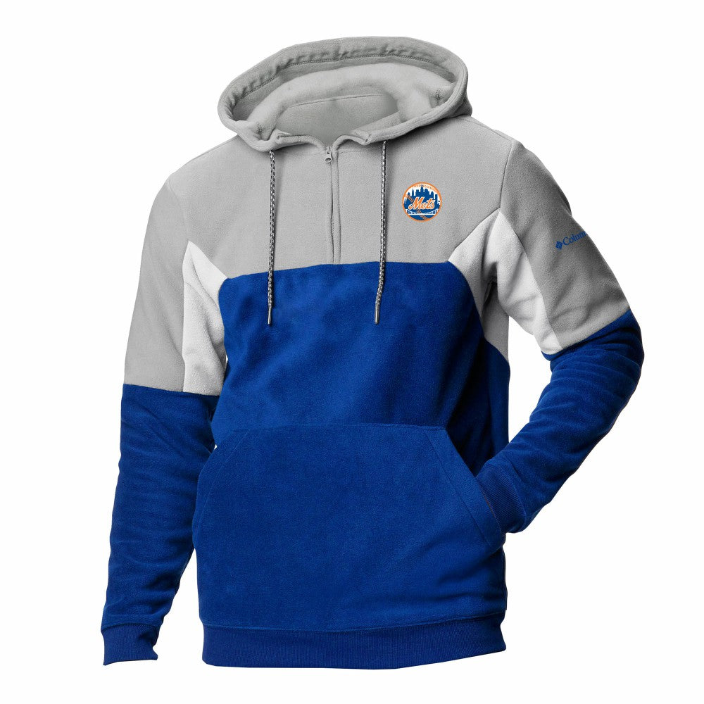 New York Mets Columbia Men's Lodge Fleece Quarter-Zip Hoodie - Royal Hoodies