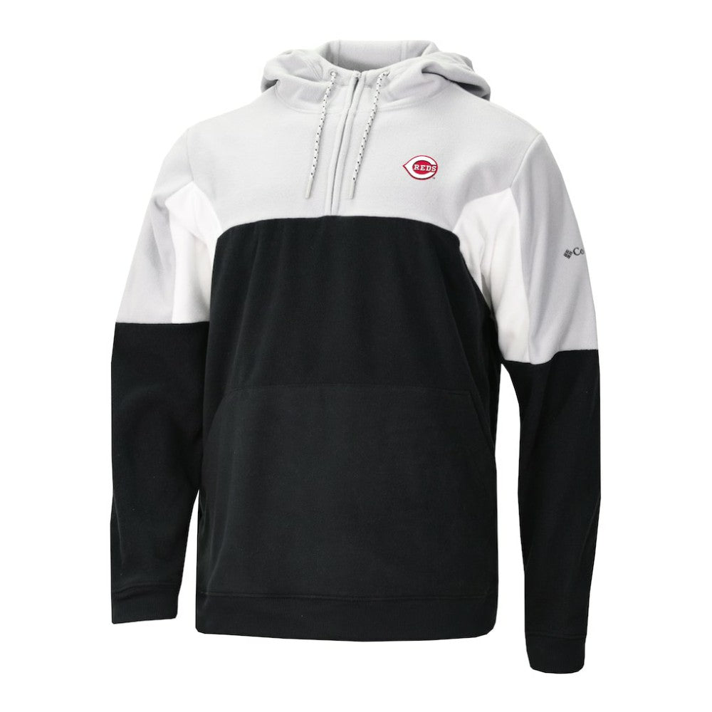 Cincinnati Reds Columbia Men's Lodge Fleece Quarter-Zip Hoodie - Black Hoodies