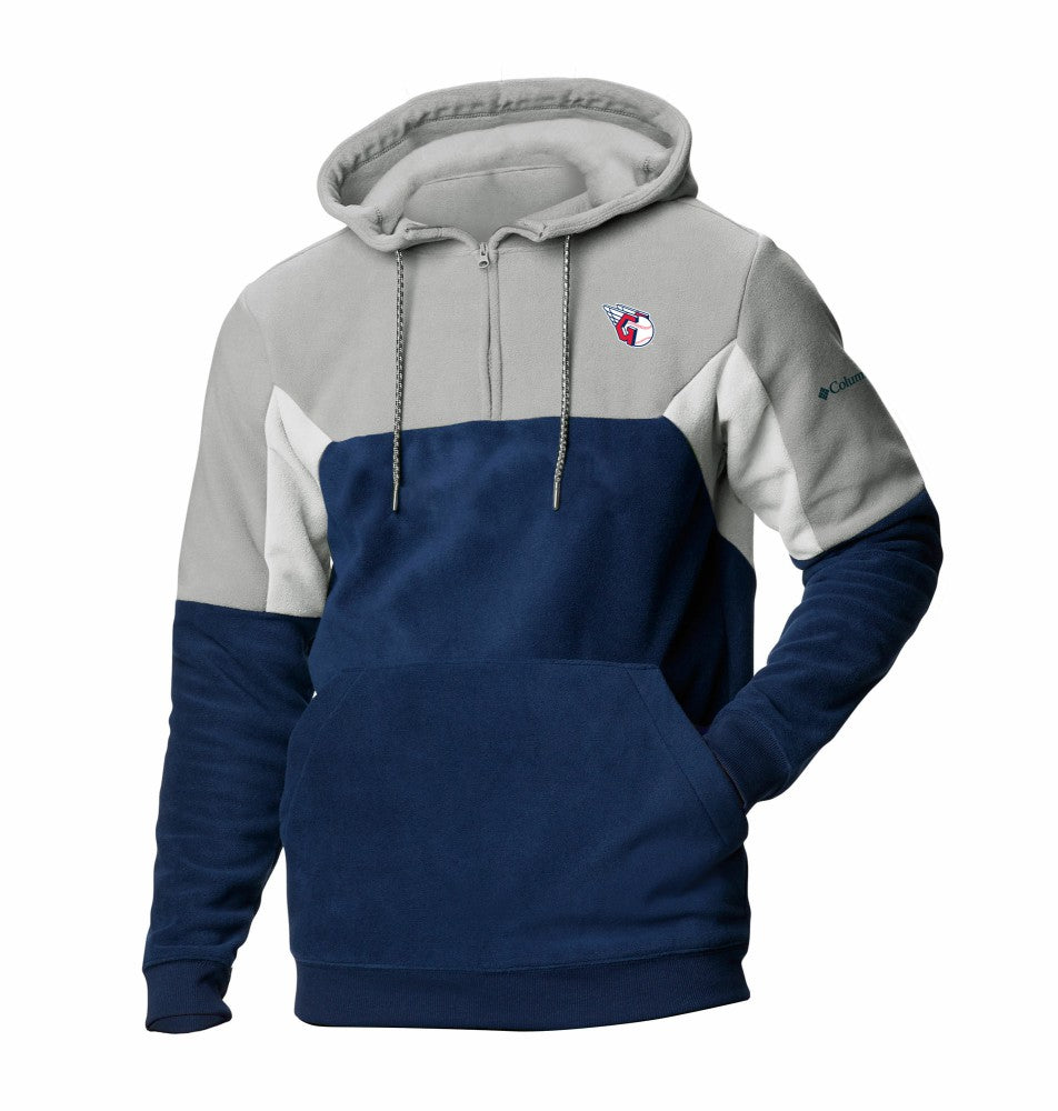 Cleveland Guardians Columbia Men's Lodge Fleece Quarter-Zip Hoodie - Navy Hoodies