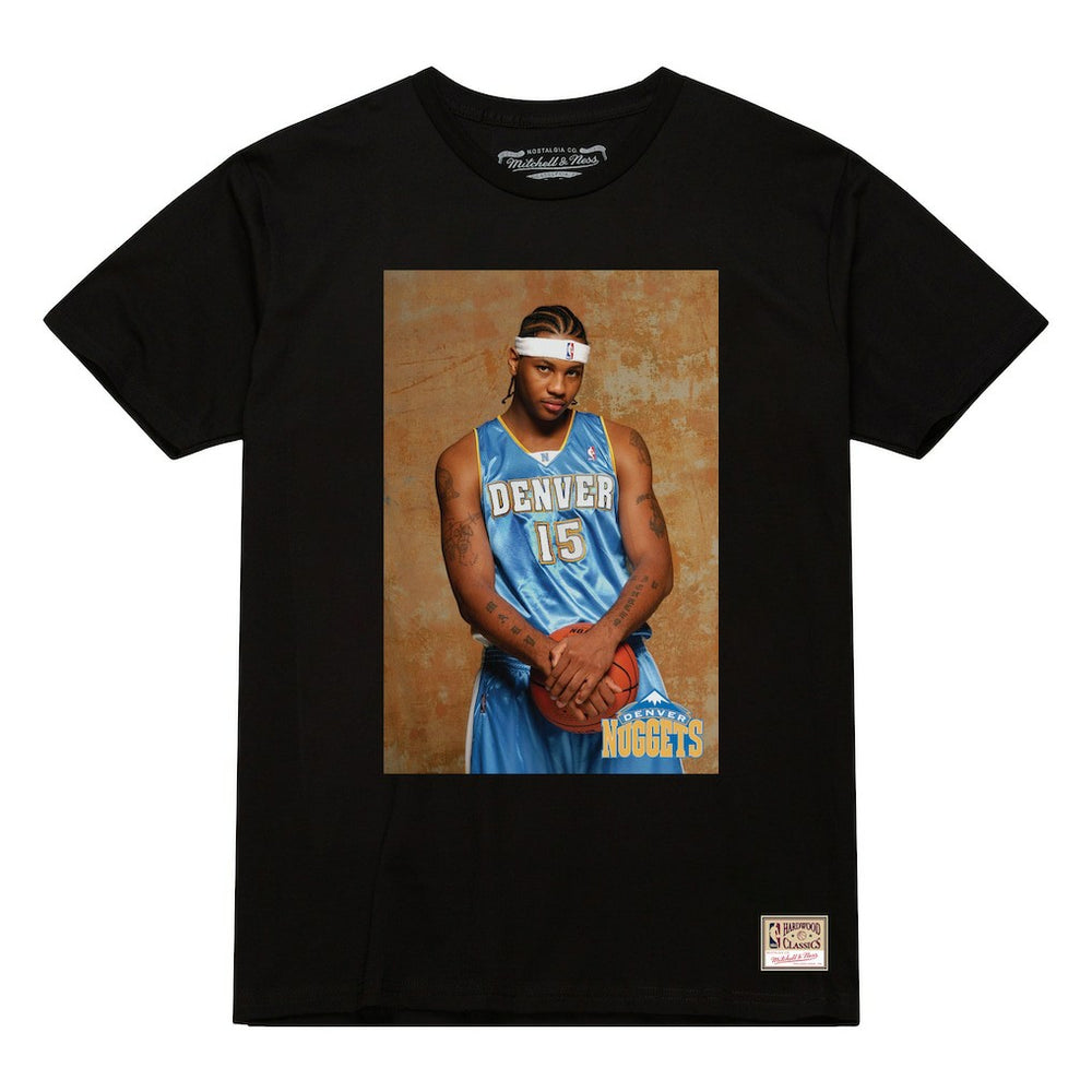 Carmelo Anthony Denver Nuggets Rookie Photo Name & Number T-Shirt Black