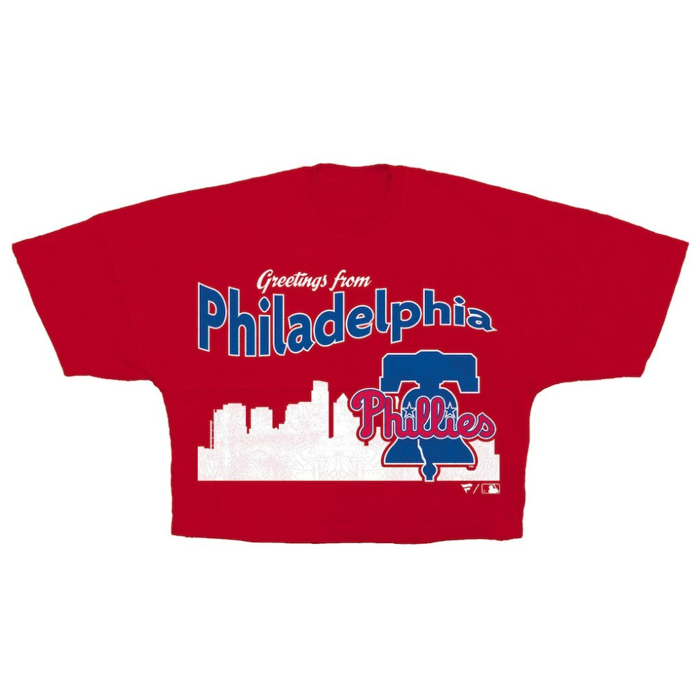 Philadelphia Phillies Fanatics Women's Cropped Jersey T-Shirt - Red Jerseys