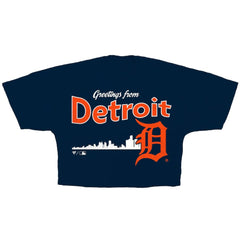 Detroit Tigers Fanatics Women's Skyline Crop T-Shirt - Navy T-shirts
