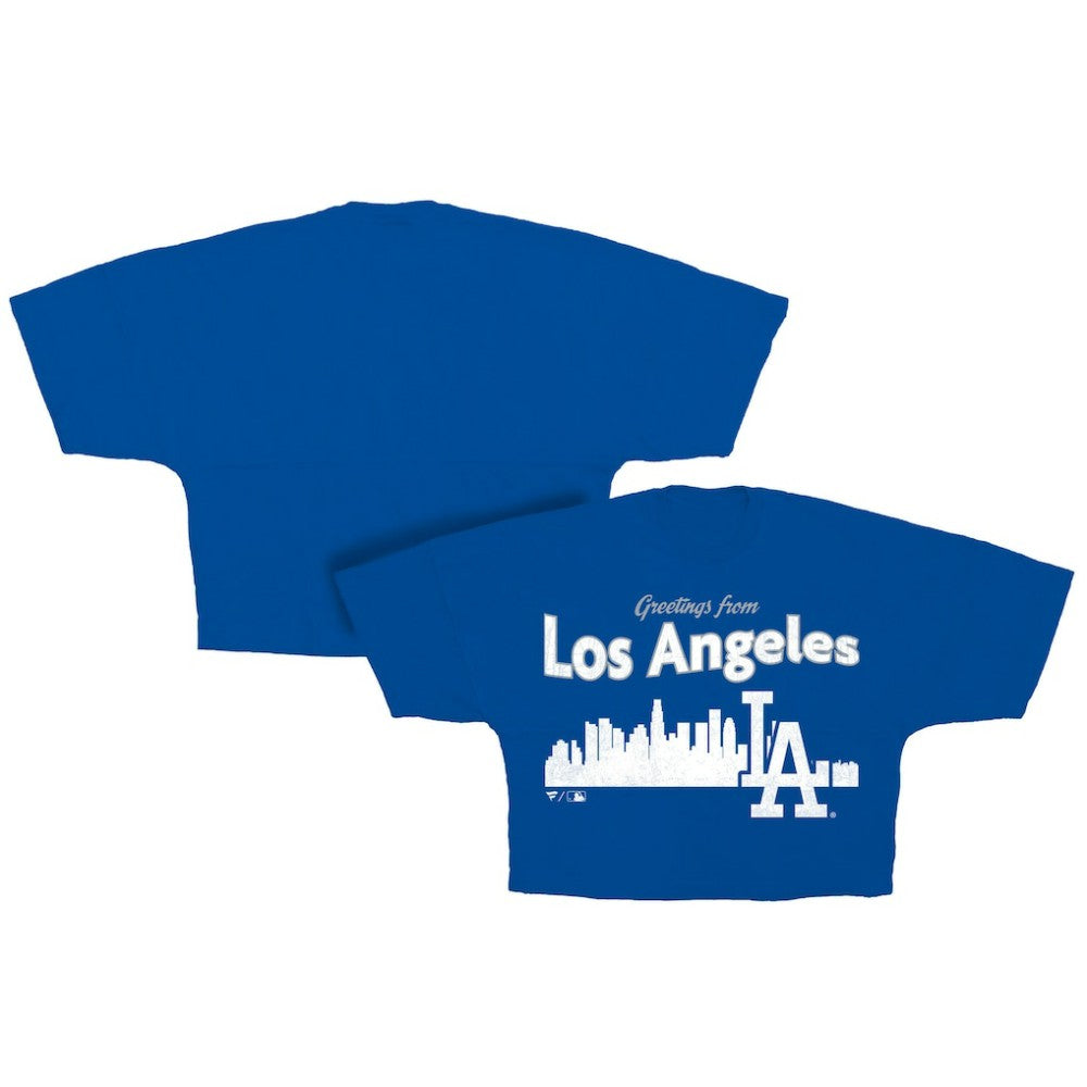 Los Angeles Dodgers Fanatics Women's Skyline Crop T-Shirt - Royal T-shirts