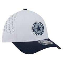 Dallas Cowboys New Era Patch 39THIRTY A-Frame M-Crown Perforated Flex Hat - White/Navy Hats