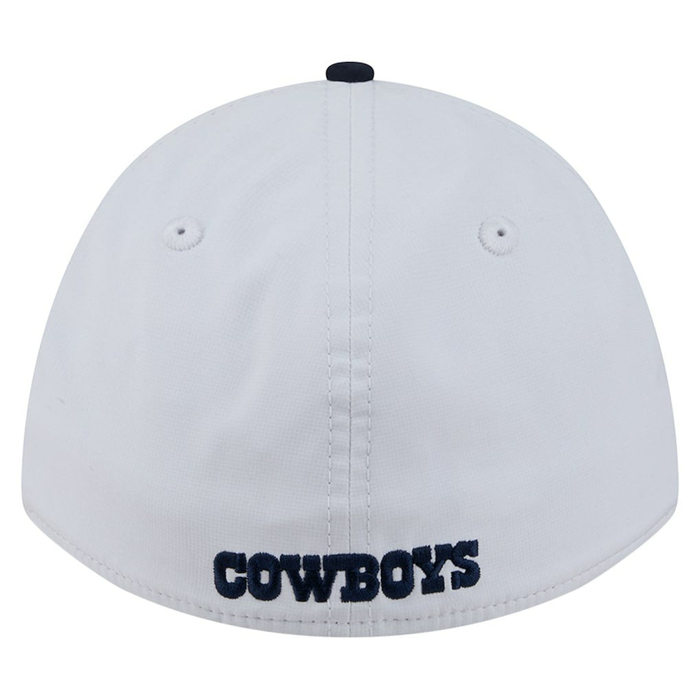 Dallas Cowboys New Era Patch 39THIRTY A-Frame M-Crown Perforated Flex Hat - White/Navy Hats