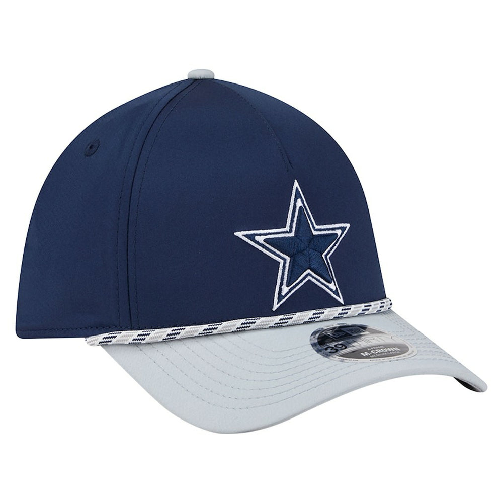 Dallas Cowboys Rope M-Crown A-Frame 39THIRTY Flex Hat - Navy/Silver Hats