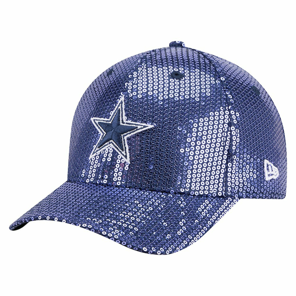 Dallas Cowboys New Era Women's Sequin 9FORTY Adjustable Hat - Navy Hats
