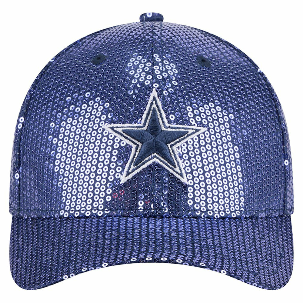 Dallas Cowboys New Era Women's Sequin 9FORTY Adjustable Hat - Navy Hats