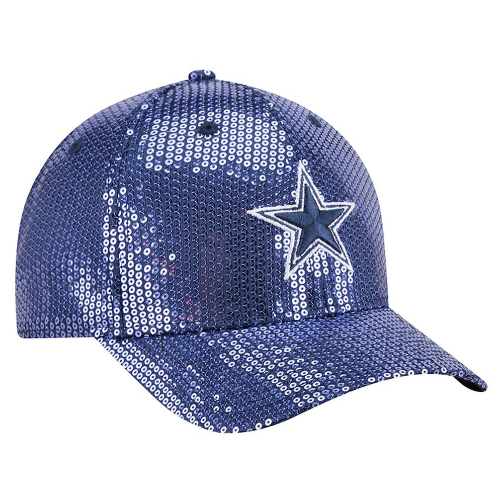 Dallas Cowboys New Era Women's Sequin 9FORTY Adjustable Hat - Navy Hats
