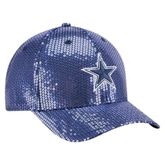 Dallas Cowboys New Era Women's Sequin 9FORTY Adjustable Hat - Navy Hats