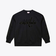 Washington Capitals Mitchell & Ness Phantom Fleece Crew Neck Sweatshirt - Black | US 203279092