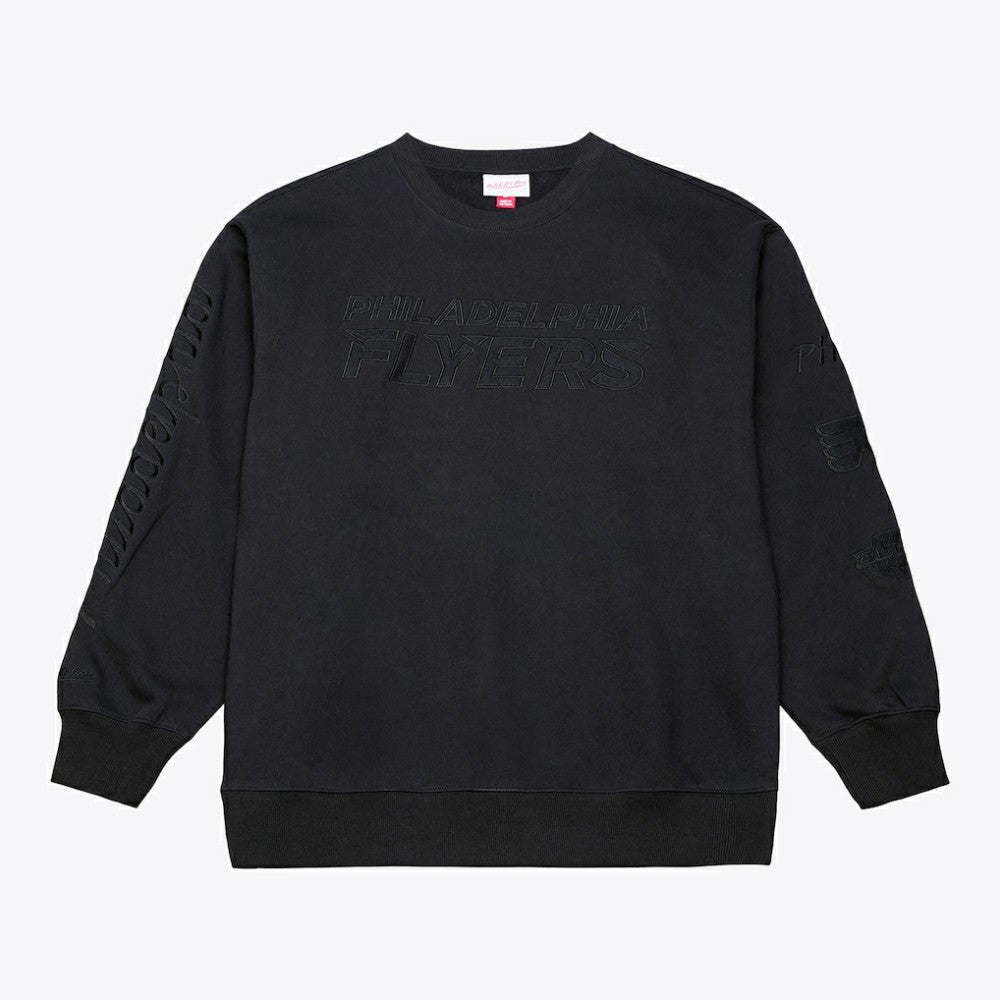 Philadelphia Flyers Mitchell & Ness Phantom Fleece Crew Neck Sweatshirt - Black | US 203279094