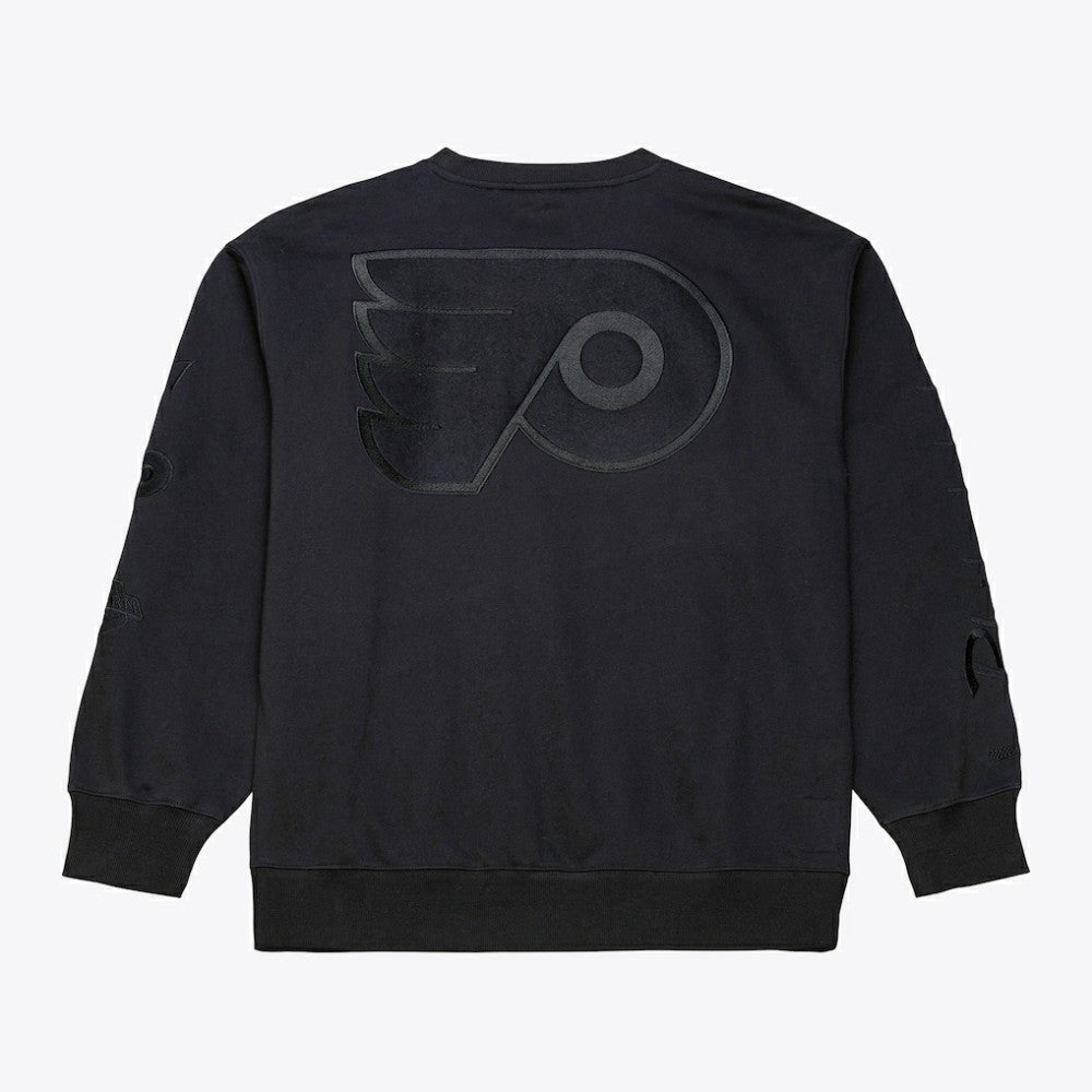 Philadelphia Flyers Mitchell & Ness Phantom Fleece Crew Neck Sweatshirt - Black | US 203279094