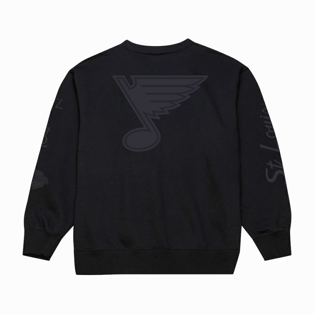 St. Louis Blues Mitchell & Ness Phantom Fleece Crew Neck Sweatshirt - Black | US 203279101