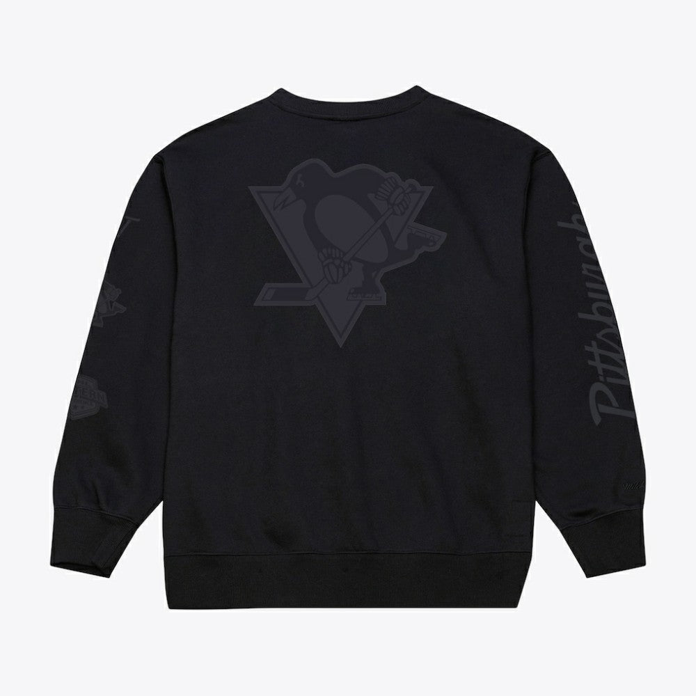 Pittsburgh Penguins Mitchell & Ness Phantom Fleece Crew Neck Sweatshirt - Black | US 203279103