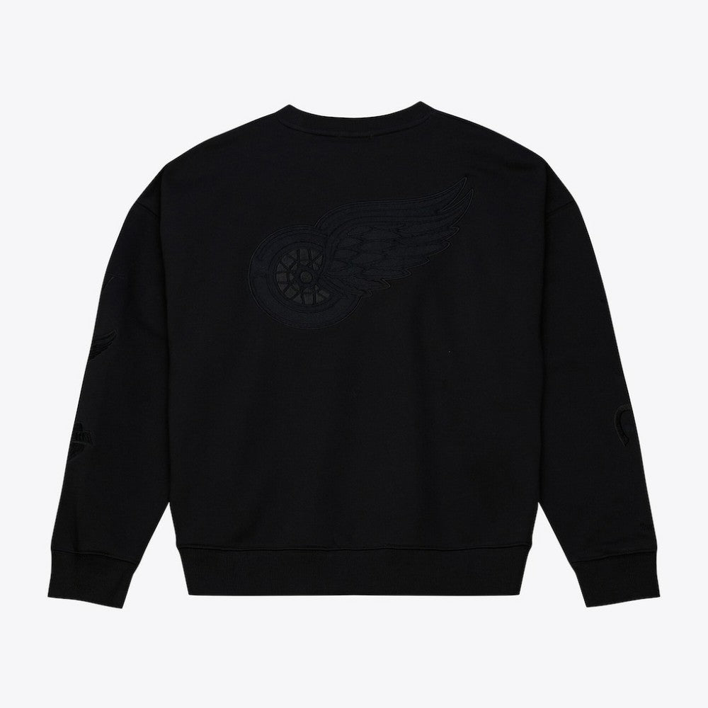 Detroit Red Wings Mitchell & Ness Unisex Phantom Fleece Crew Neck Sweatshirt - Black | US 203279118
