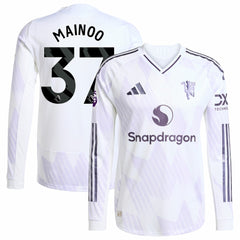 Kobbie Mainoo Manchester United 2025/26 Away Long Sleeve Player Jersey White - Adidas for sale