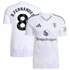 Bruno Fernandes Manchester United 2025/26 Away Replica Player Jersey White - Adidas on sale