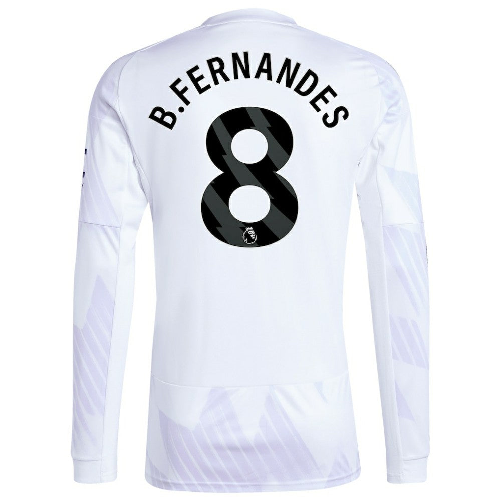 Bruno Fernandes Manchester United 2025/26 Away Replica Long Sleeve Player Jersey White - Adidas on sale