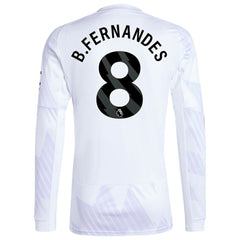 Bruno Fernandes Manchester United 2025/26 Away Replica Long Sleeve Player Jersey White - Adidas on sale
