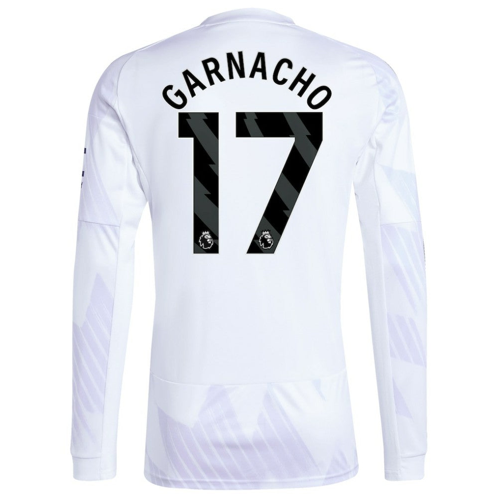 Alejandro Garnacho Manchester United 2025/26 Away Replica Long Sleeve Player Jersey White - Adidas on sale