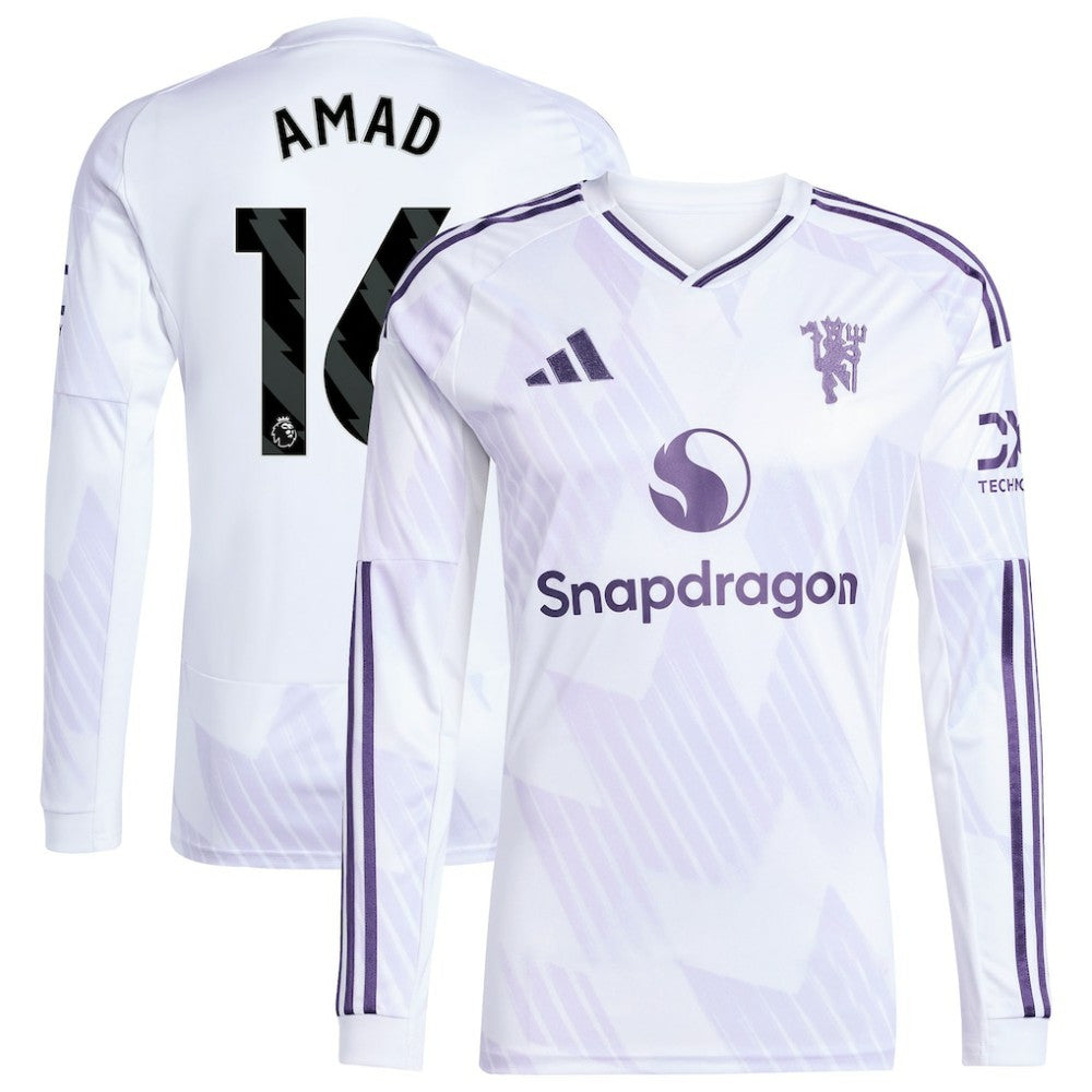 Amad Diallo Manchester United 2025/26 Away Replica Long Sleeve Player Jersey White - Adidas outlet