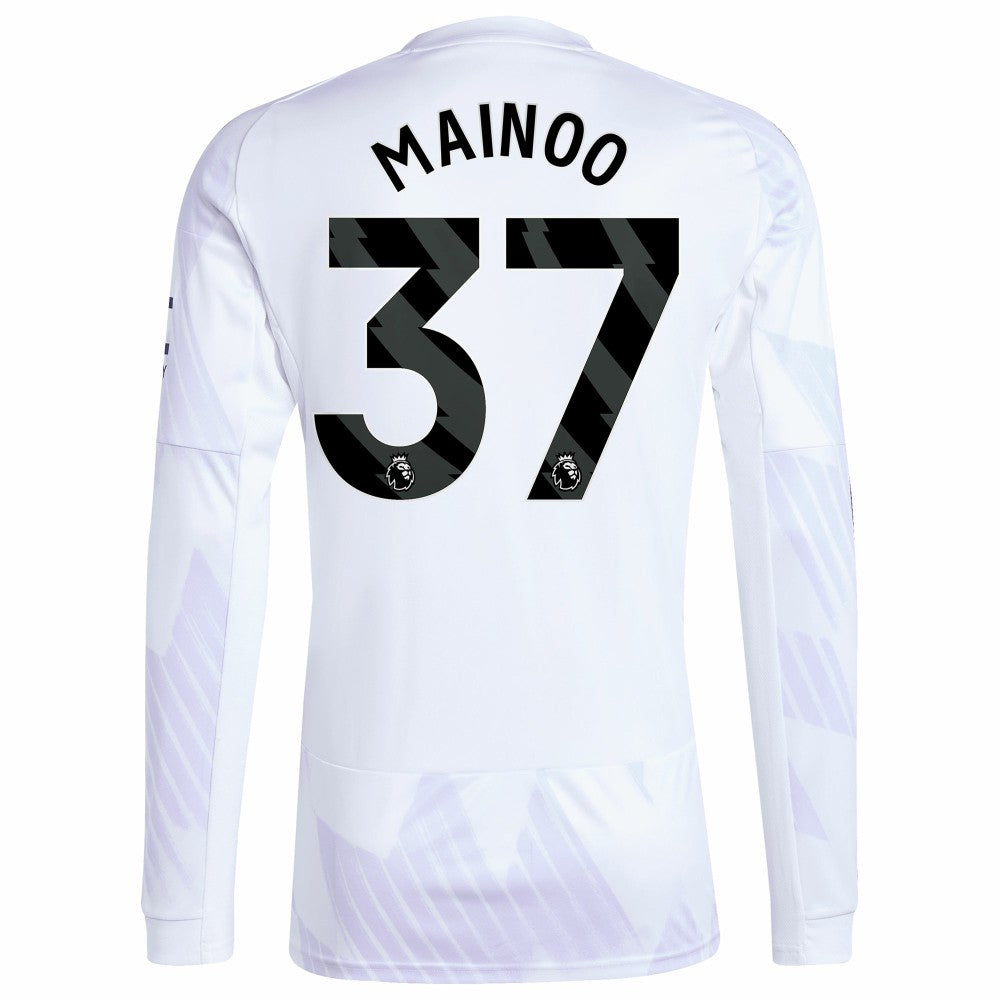 Kobbie Mainoo Manchester United 2025/26 Away Replica Long Sleeve Player Jersey White - Adidas outlet