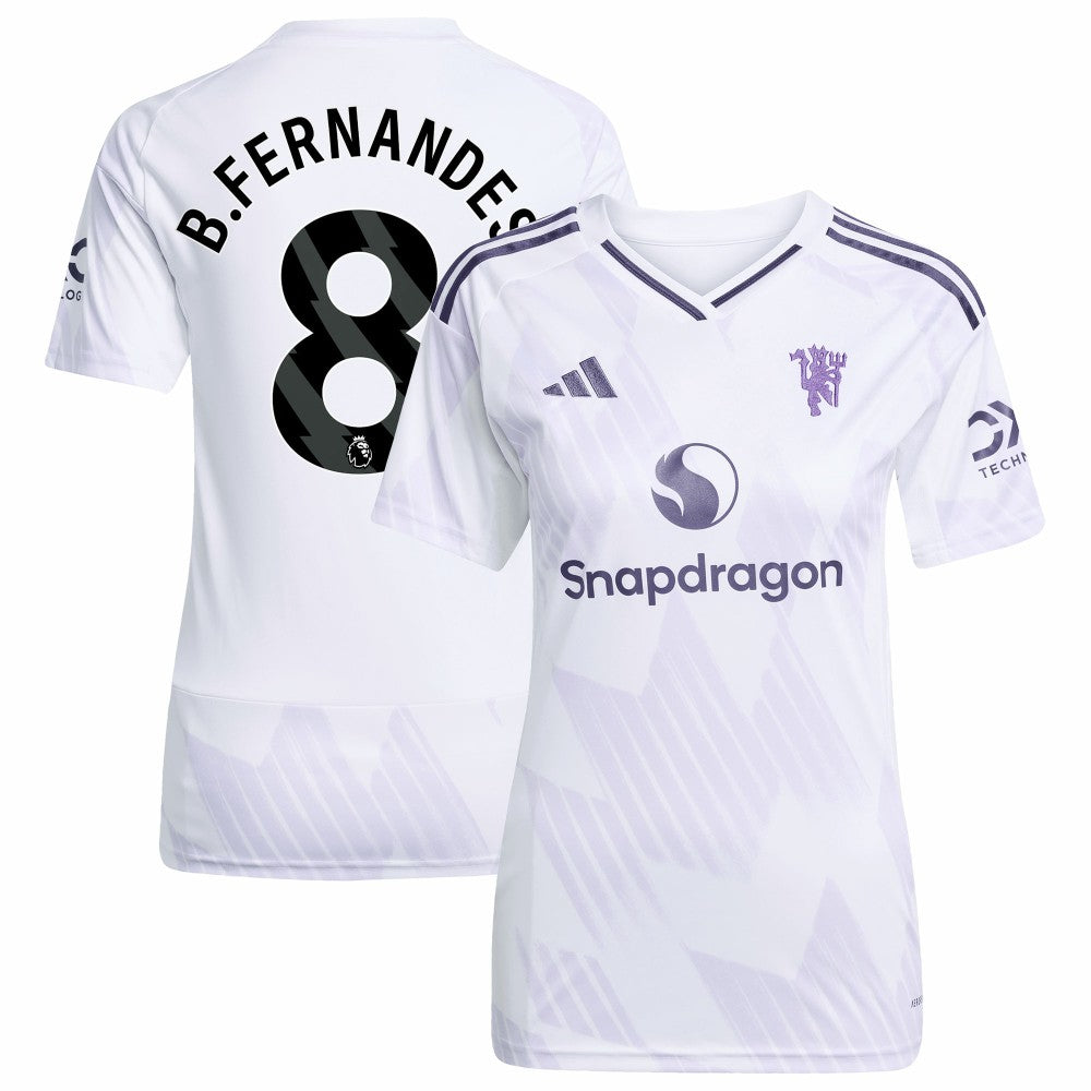 Bruno Fernandes Manchester United Women's 2025/26 Away Replica Player Jersey White - Adidas outlet