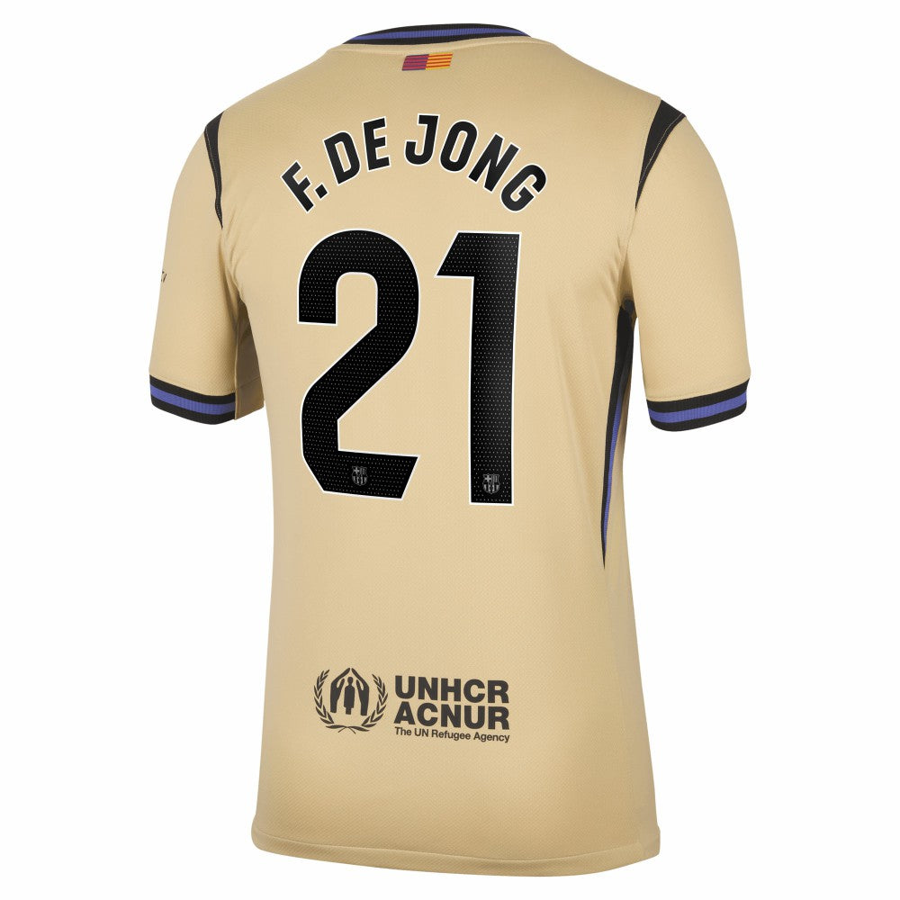 Frenkie de Jong Barcelona 2025/26 Away Stadium Replica Jersey Gold - Nike online