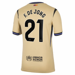 Frenkie de Jong Barcelona 2025/26 Away Stadium Replica Jersey Gold - Nike online