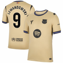 Robert Lewandowski Barcelona 2025/26 Away Stadium Replica Jersey Gold - Nike cheap