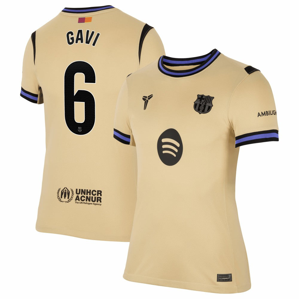 Gavi Barcelona Women's 2025/26 Away Stadium Replica Jersey Gold - Nike discount