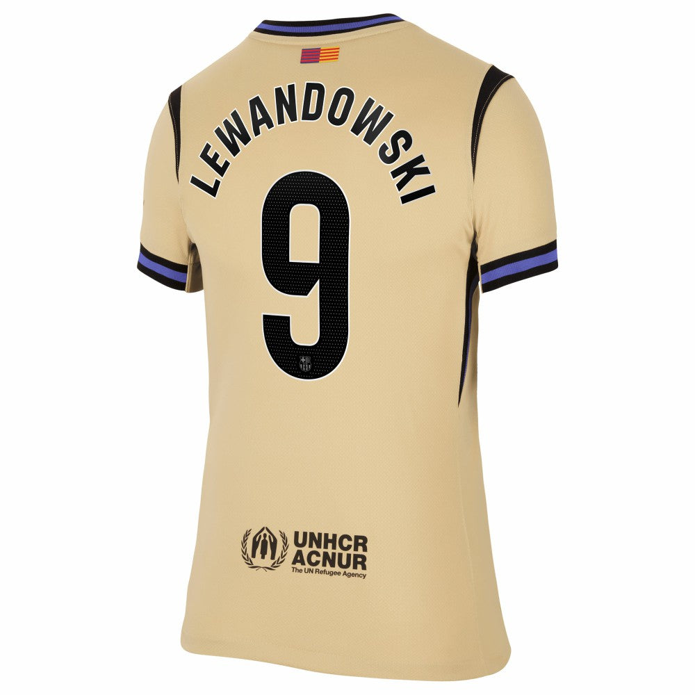 Robert Lewandowski Barcelona Women's 2025/26 Away Stadium Replica Jersey Gold - Nike for sale
