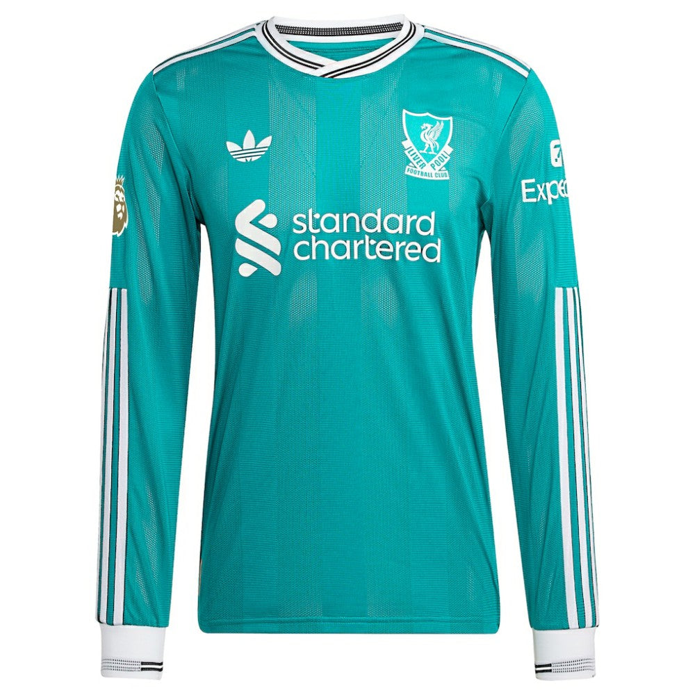 Liverpool 2025/26 Third Long Sleeve Custom Jersey Green - Adidas