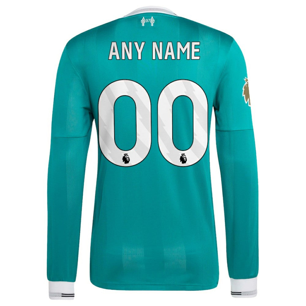 Liverpool 2025/26 Third Long Sleeve Custom Jersey Green - Adidas