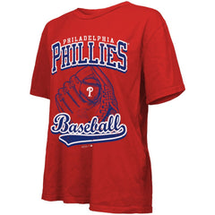 Philadelphia Phillies Majestic Threads Women's Oversized First Base T-Shirt - Red T-shirts