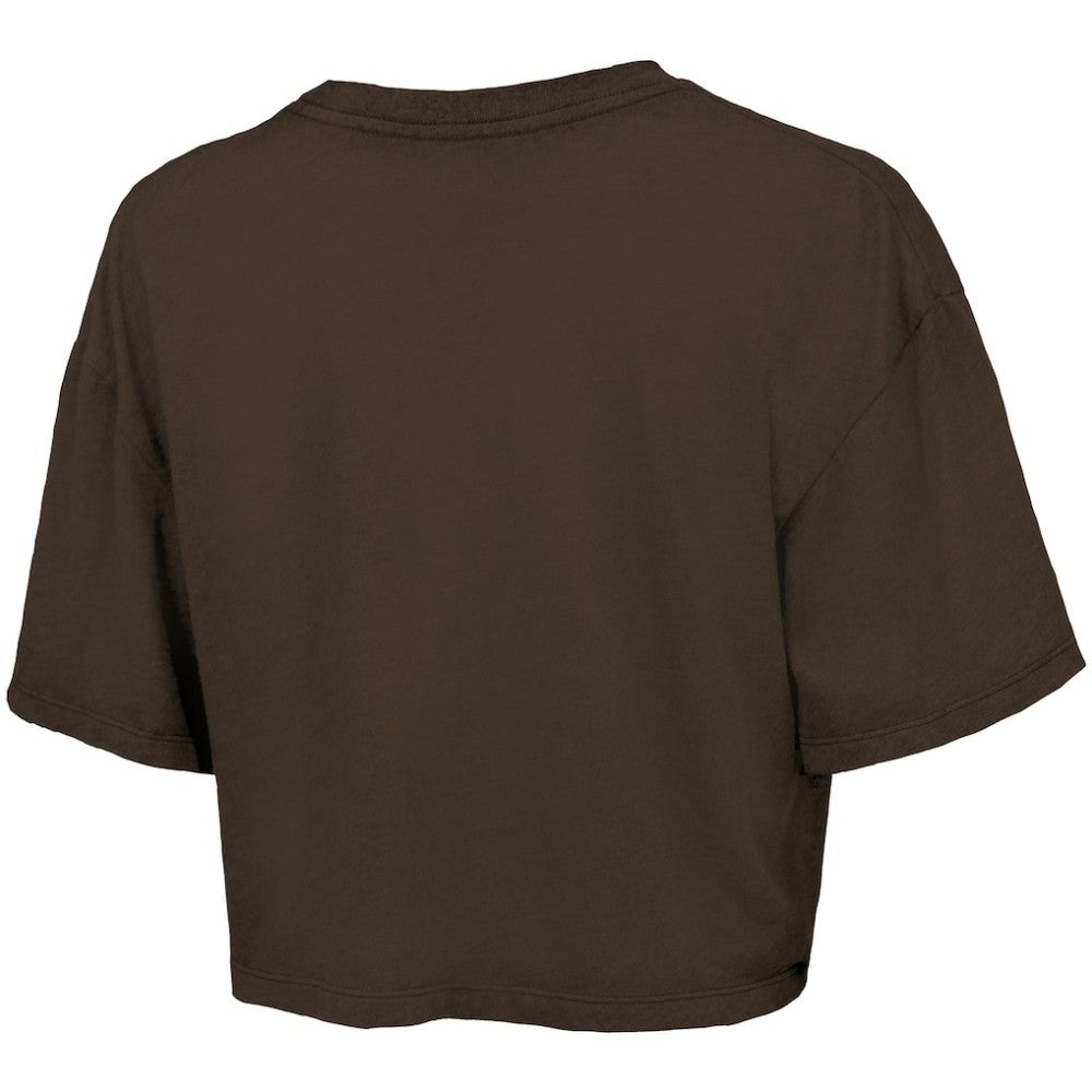 San Diego Padres Majestic Threads Women's Boxy Crop T-Shirt - Brown T-shirts