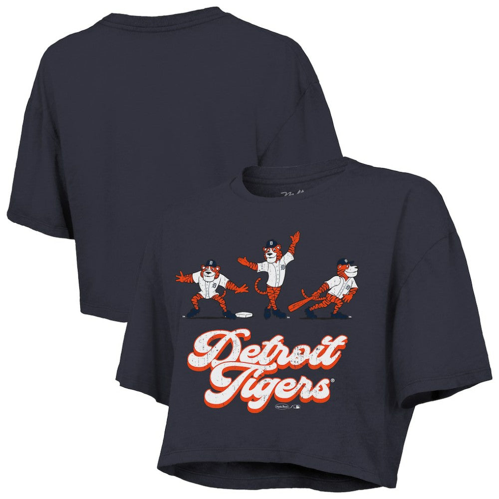 Detroit Tigers Majestic Threads Women's Boxy Crop T-Shirt - Navy T-shirts