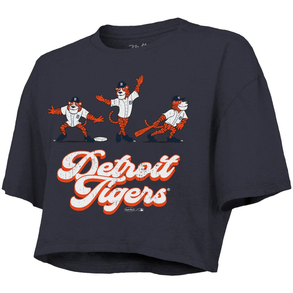 Detroit Tigers Majestic Threads Women's Boxy Crop T-Shirt - Navy T-shirts