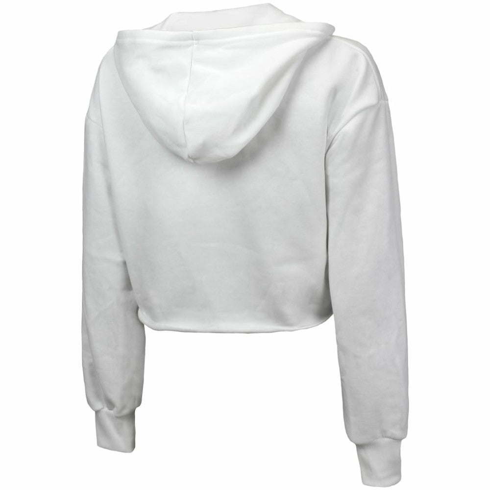 San Diego Padres Majestic Threads Women's Cropped Have A Field Day Tri-Blend Hoodie - White Hoodies