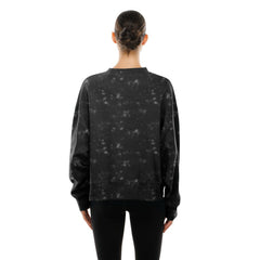 Chicago Bulls Women's Throwback Collection Mineral Wash Crewneck Sweatshirt Black - New Era