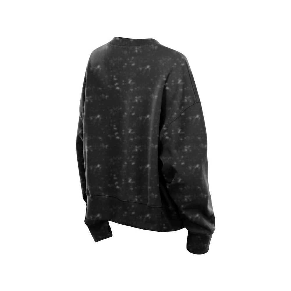Chicago Bulls Women's Throwback Collection Mineral Wash Crewneck Sweatshirt Black - New Era