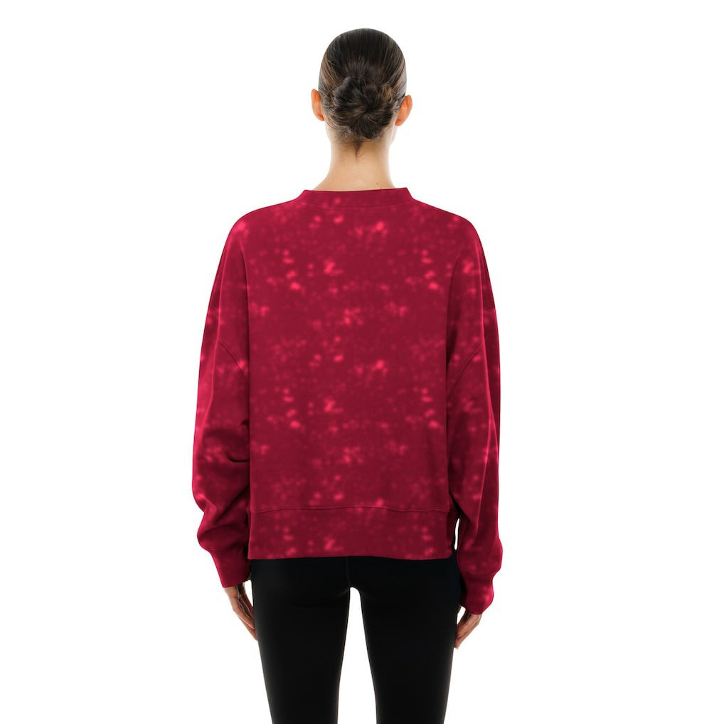 Cleveland Cavaliers Women's Throwback Collection Mineral Wash Crewneck Sweatshirt Wine - New Era