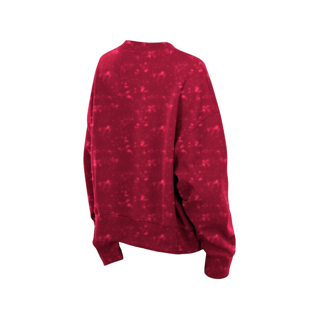 Cleveland Cavaliers Women's Throwback Collection Mineral Wash Crewneck Sweatshirt Wine - New Era