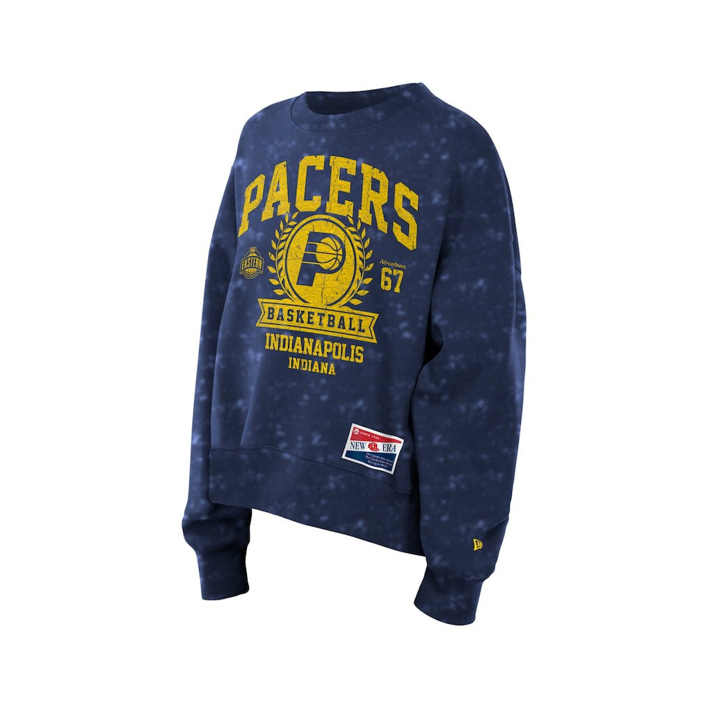 Indiana Pacers Women's Throwback Collection Mineral Wash Crewneck Sweatshirt Navy - New Era