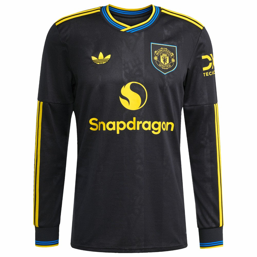 Manchester United 2025/26 Third Replica Long Sleeve Custom Jersey Black - Adidas for sale