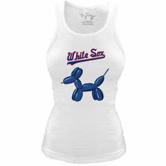 Chicago White Sox Tiny Turnip Women's Fitted Balloon Dog Tri-Blend Tank Top - White Tanks