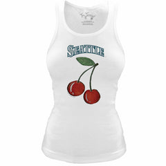 Seattle Mariners Tiny Turnip Women's Fitted Cherries Tri-Blend Tank Top - White Tanks