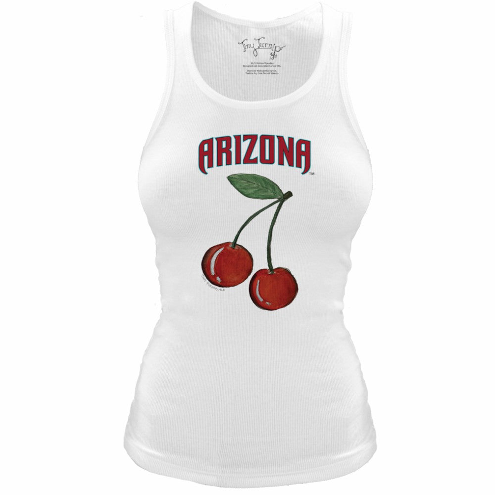 Arizona Diamondbacks Tiny Turnip Women's Fitted Cherries Tri-Blend Tank Top - White Tanks