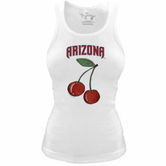 Arizona Diamondbacks Tiny Turnip Women's Fitted Cherries Tri-Blend Tank Top - White Tanks